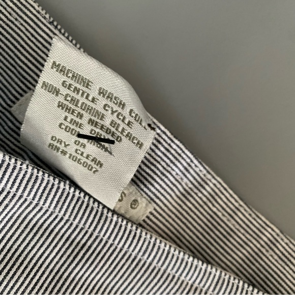 Tweeds Mariner Pinstriped Nautical Capri Side Button Wide Leg High Rise Pants 10 - Picture 5 of 7